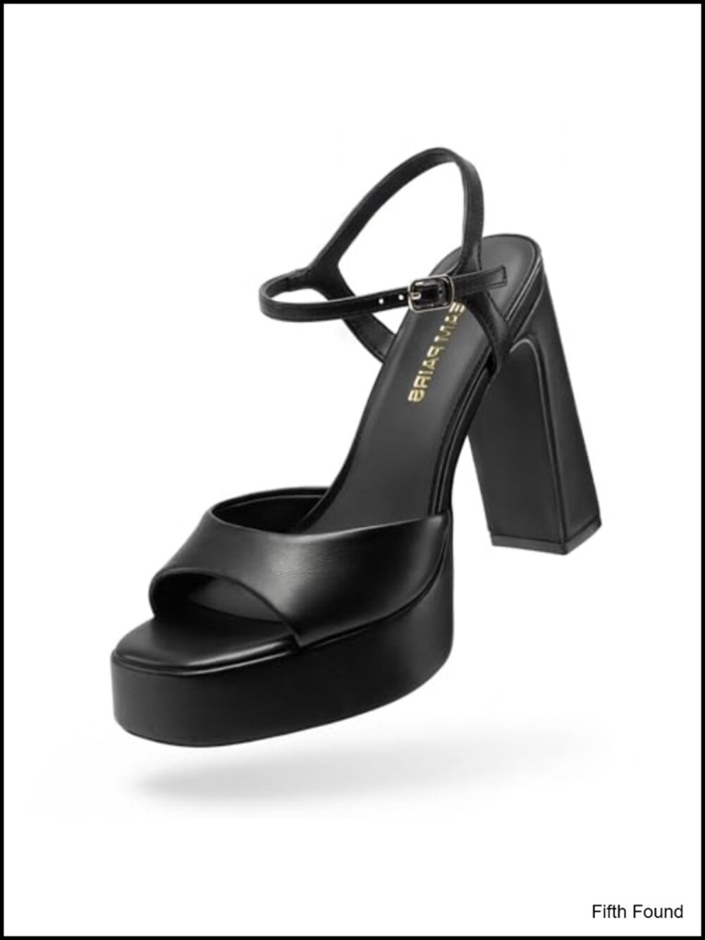 Platform High Heels for Women 4.49 inch Block Heel Square Toe Buckle Ankle Strap